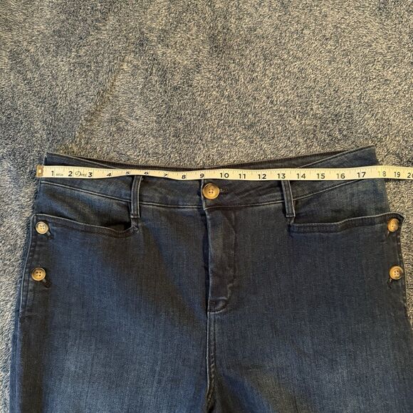 Anthropologie Pilcro Wharfside Jeans Women’s 32 Blue High Waist Wide Leg Cropped - Picture 12 of 16